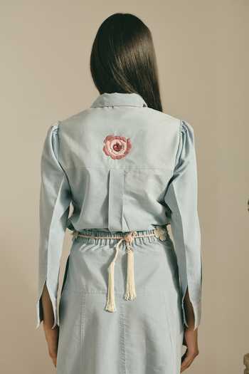 Shimona Rose Bloom Denim Top & Skirt Set 