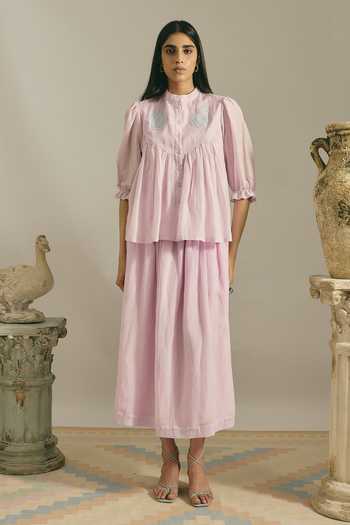 Shimona Hand Embroidered Top & Skirt Set 