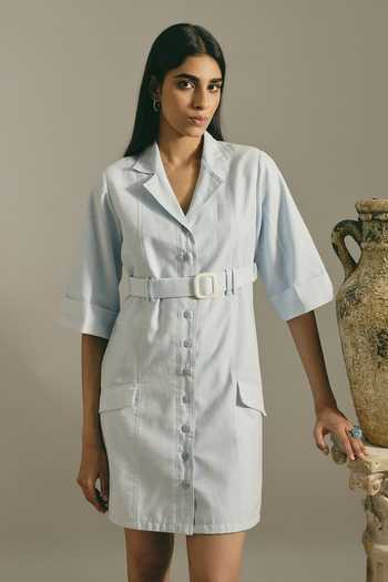 Shimona Powder Blue Power Suite Dress 