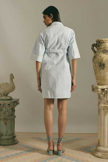 Shimona Powder Blue Power Suite Dress 
