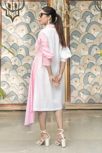 BAHAARA BY DIVYA NARULA Dahlia Embroidered Pleated Dress 