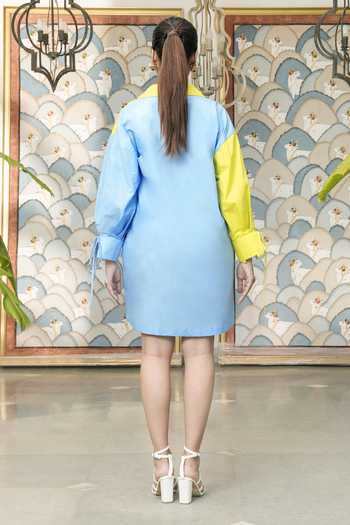 BAHAARA BY DIVYA NARULA Aster Colorblock Shirt Dress 