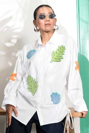 BAHAARA BY DIVYA NARULA Aurora Tropical Embellished Shirt 