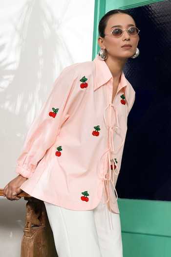 BAHAARA BY DIVYA NARULA Alina Cherry Tie Up Shirt 