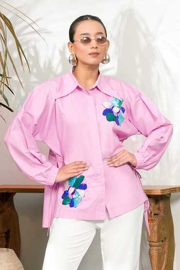BAHAARA BY DIVYA NARULA Elsa Floral Drawstring Shirt 