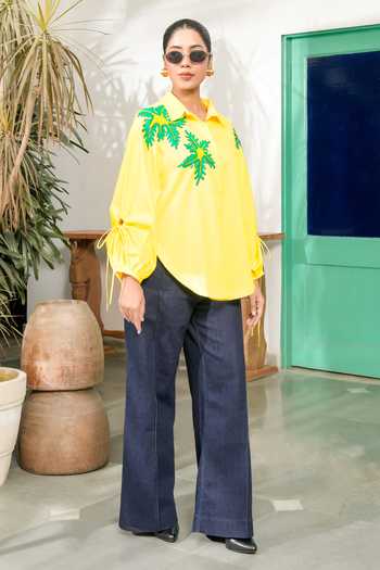 BAHAARA BY DIVYA NARULA Hailey Lemon Drawstring Shirt 