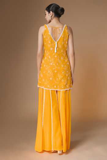 Renee label Floral Embroidered Kurta Sharara Set 