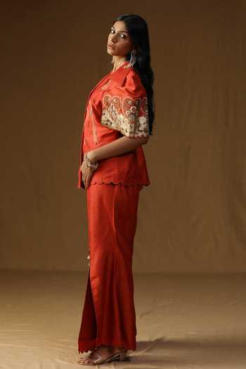 Arpita Sulakshana Chitra Kesar Noor Shirt & Bell Bottom Pant Set 