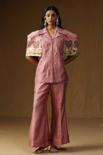 Arpita Sulakshana Chitra Gulab Noor Shirt & Bell Bottom Pant Set 