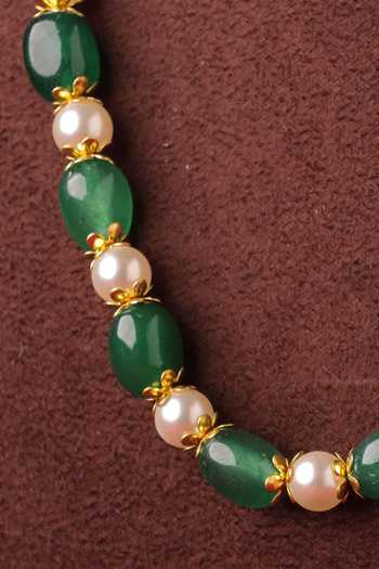 MRJEWELS Elegant Green Pearl Necklace 