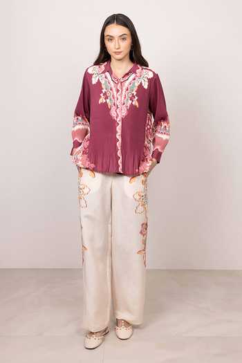 RANNA GILL Eli Pleated Shirt & Pant Set