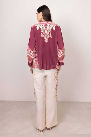 RANNA GILL Eli Pleated Shirt & Pant Set