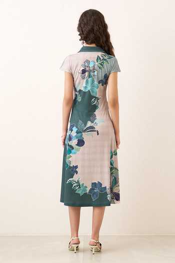 RANNA GILL Nayara Waist Gathered Midi Dress