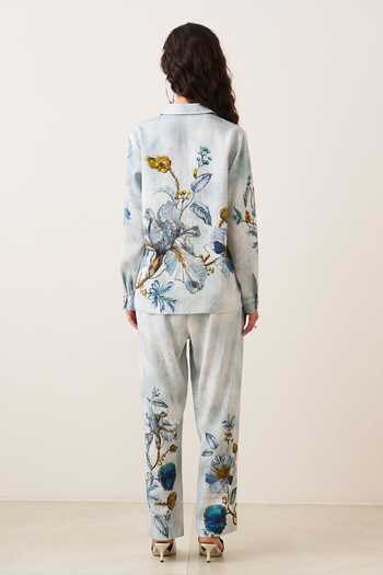 RANNA GILL Rose Print Shirt & Pant Set