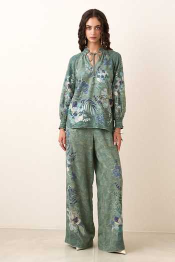 RANNA GILL Illyra Print Blouse & Pant Set