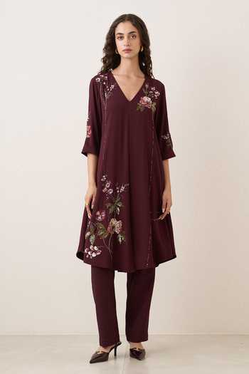 RANNA GILL Rosethorn Draped Tunic & Pant Set