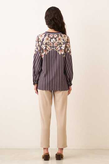 RANNA GILL Cove Stripe Print Top