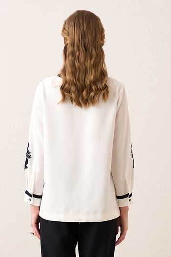RANNA GILL Noir Bloom Top