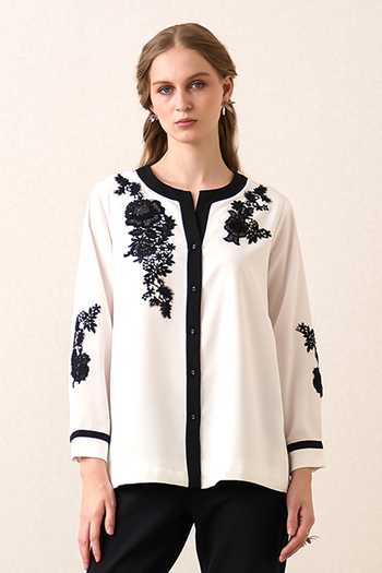 RANNA GILL Noir Bloom Top