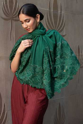 Mauli Cashmere A Rose Dream Embroidered Stole 