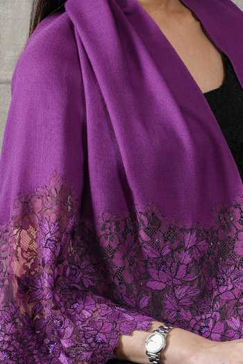 Buy Mauli Cashmere Purple A Rose Filigree Embroidered Stole Online at Aza Fashions Buy_Mauli Cashmere_Purple A Rose Filigree Embroidered Stole _Online_at_Aza_Fashions