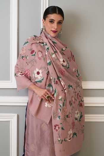 Mauli Cashmere A Perfect Bloom Embroidered Stole 
