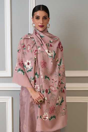 Mauli Cashmere A Perfect Bloom Embroidered Stole 