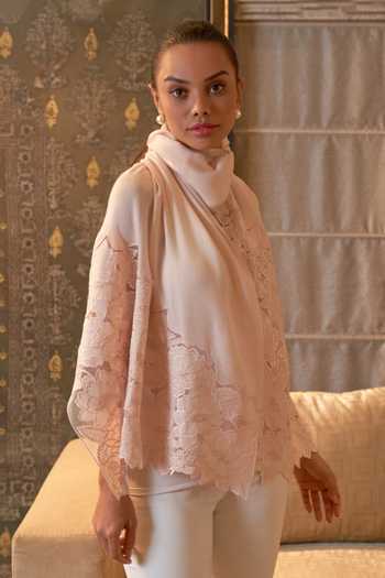 Mauli Cashmere A Rose Dream Embroidered Stole 