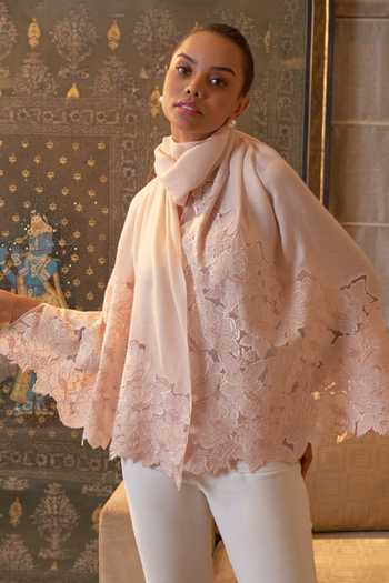 Mauli Cashmere A Rose Dream Embroidered Stole 