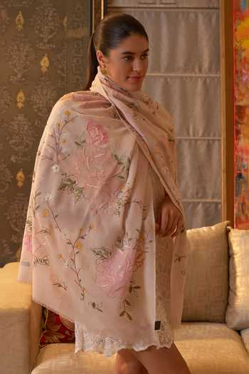 Mauli Cashmere Eternal Blossom Embroidered Stole 