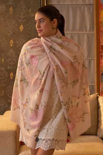 Mauli Cashmere Eternal Blossom Embroidered Stole 