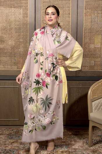 Buy Mauli Cashmere Pink Magnificent Magnolia Embroidered Stole Online at Aza Fashions Buy_Mauli Cashmere_Pink Magnificent Magnolia Embroidered Stole _Online_at_Aza_Fashions