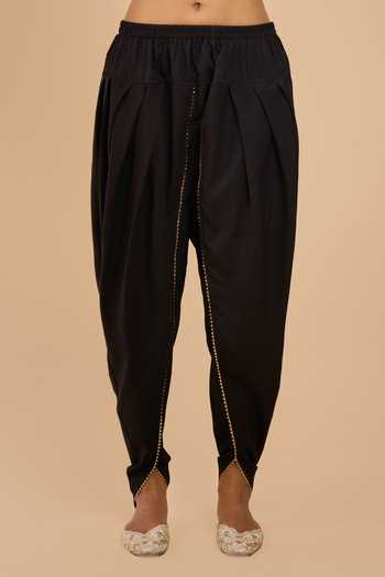 Samyukta Singhania Black Net Embroidered Kurta And Dhoti Pant Set at Aza Fashions Samyukta Singhania_Black Net Embroidered Kurta And Dhoti Pant Set _at_Aza_Fashions