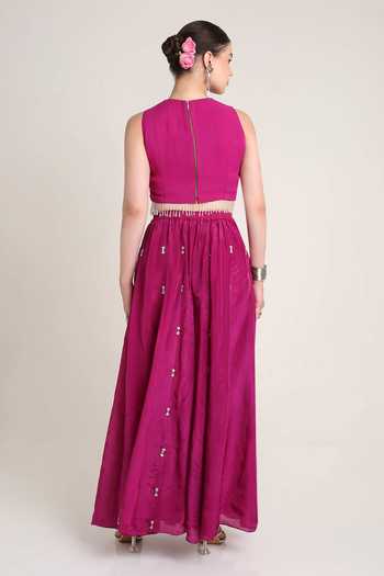 KEITH GOMES Glass Silk Organza Top and Palazzo Set 