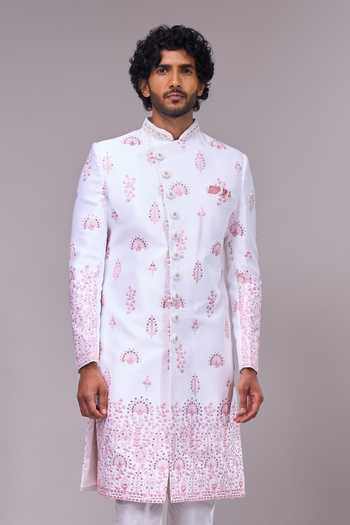 Arihant Rai Sinha Art Silk Sherwani Jacket & Pant Set 