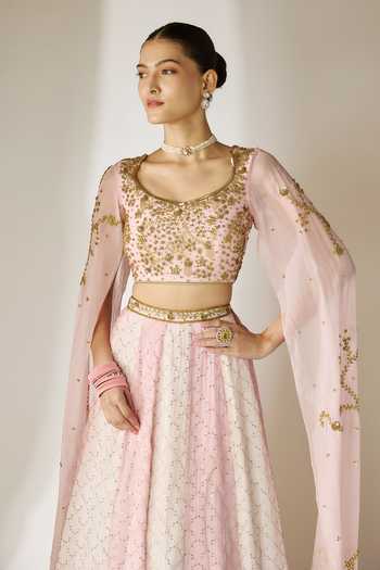 Buy Essay By Sumedha Agrawal Pink Viscose, Organza Round Neck Hand Embroidered Blouse And Lehenga Set Online at Aza Fashions Buy_Essay By Sumedha Agrawal_Pink Viscose, Organza Round Neck Hand Embroidered Blouse And Lehenga Set _Online_at_Aza_Fashions