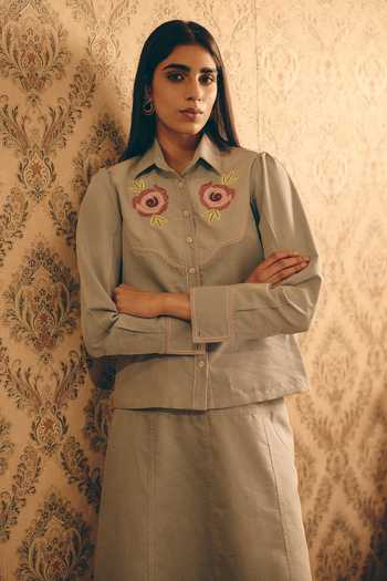 Shimona Denim Rose Bloom Shirt 