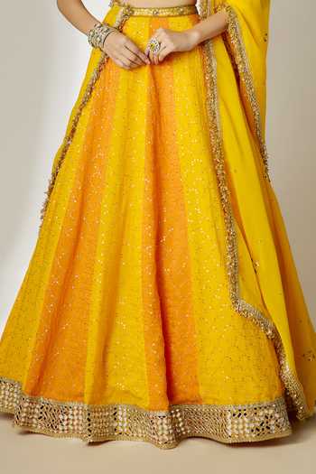 Essay By Sumedha Agrawal Yellow Organza, Viscose Sweetheart Neck Hand Embroidered Lehenga Set Online at Aza Fashions Essay By Sumedha Agrawal_Yellow Organza, Viscose Sweetheart Neck Hand Embroidered Lehenga Set _Online_at_Aza_Fashions