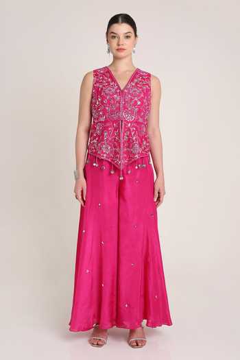 KEITH GOMES Glass Organza Tunic and Palazzo Set 