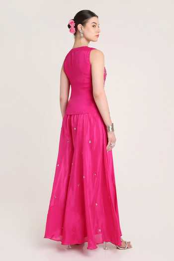 KEITH GOMES Glass Organza Tunic and Palazzo Set 