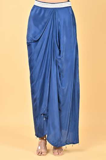 KEITH GOMES Navy , Organza, Organza, Crepe, Lycra Round Neck Glass Skirt Set Online at Aza Fashions KEITH GOMES_Navy , Organza, Organza, Crepe, Lycra Round Neck Glass Skirt Set _Online_at_Aza_Fashions