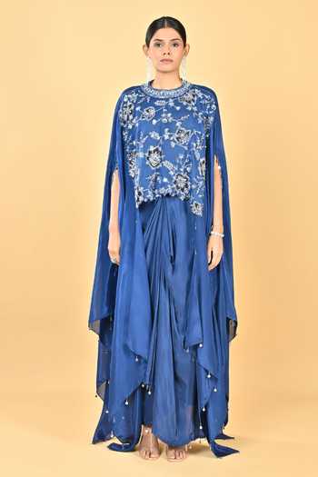 Buy KEITH GOMES Navy , Organza, Organza, Crepe, Lycra Round Neck Glass Skirt Set Online at Aza Fashions Buy_KEITH GOMES_Navy , Organza, Organza, Crepe, Lycra Round Neck Glass Skirt Set _Online_at_Aza_Fashions