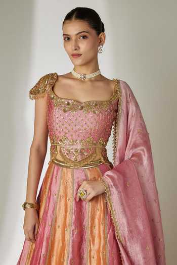 Buy Essay By Sumedha Agrawal Pink Silk, Tissue, Viscose, Cotton, Shantoon Hand Embroidered Lehenga Set Online at Aza Fashions Buy_Essay By Sumedha Agrawal_Pink Silk, Tissue, Viscose, Cotton, Shantoon Hand Embroidered Lehenga Set _Online_at_Aza_Fashions