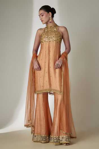 Essay By Sumedha Agrawal Embroidered Kurta Sharara Set 
