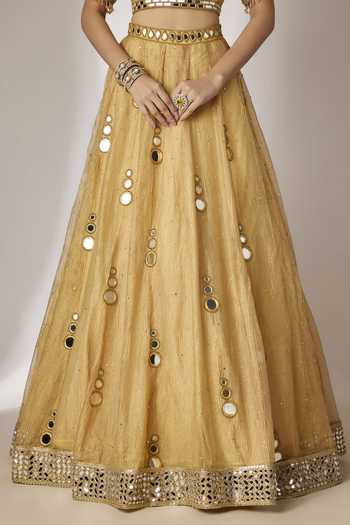 Buy Essay By Sumedha Agrawal Gold Silk, Tissue, Net Square Neck Hand Embroidered Lehenga Set Online at Aza Fashions Buy_Essay By Sumedha Agrawal_Gold Silk, Tissue, Net Square Neck Hand Embroidered Lehenga Set _Online_at_Aza_Fashions