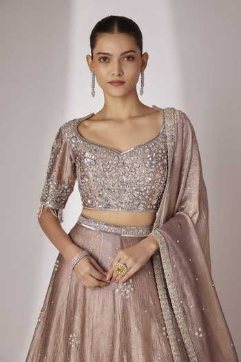 Buy Essay By Sumedha Agrawal Grey Silk, Tissue, Viscose, Cotton, Shantoon Leaf Embroidered Lehenga Blouse Set Online at Aza Fashions Buy_Essay By Sumedha Agrawal_Grey Silk, Tissue, Viscose, Cotton, Shantoon Leaf Embroidered Lehenga Blouse Set _Online_at_Aza_Fashions