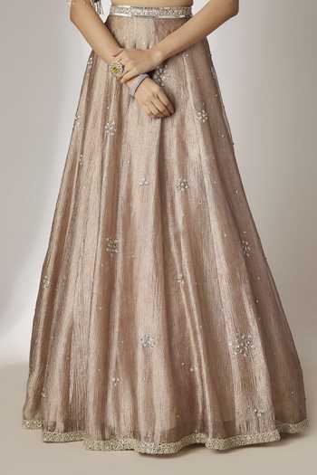 Shop Essay By Sumedha Agrawal Grey Silk, Tissue, Viscose, Cotton, Shantoon Leaf Embroidered Lehenga Blouse Set Online at Aza Fashions Shop_Essay By Sumedha Agrawal_Grey Silk, Tissue, Viscose, Cotton, Shantoon Leaf Embroidered Lehenga Blouse Set _Online_at_Aza_Fashions