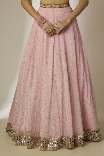 Shop Essay By Sumedha Agrawal Pink Organza, Viscose Round Neck Hand Embroidered Lehenga Set Online at Aza Fashions Shop_Essay By Sumedha Agrawal_Pink Organza, Viscose Round Neck Hand Embroidered Lehenga Set _Online_at_Aza_Fashions