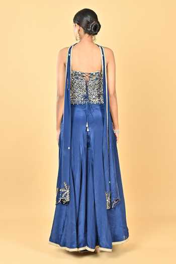 KEITH GOMES Hand Embroidered Corset and Palazzo Set 