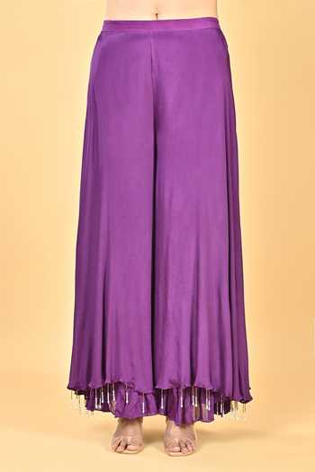 Buy KEITH GOMES Purple Crepe, Chiffon, Net Tassels Sweetheart Neck Front Slit Kurta Set Online at Aza Fashions Buy_KEITH GOMES_Purple Crepe, Chiffon, Net Tassels Sweetheart Neck Front Slit Kurta Set _Online_at_Aza_Fashions